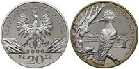 20 złotych 2000, Warszawa, Dudek /Upupa epops/, 