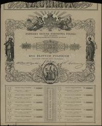 Polska, obligacja 5% Pożyczki Ogólnej Narodowej Polskiej na 100 złotych, 1863