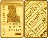 sztabka złota , Mayer Mint RFN, Mieszko I, 1 unc