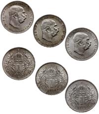 zestaw 3 x 1 korona 1914, 1915, 1916, Wiedeń, ra