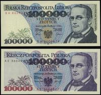 Polska, zestaw: 2 x 100.000 złotych (1 x 1.02.1990 - PRL i 1 x 16.11.1993 - III RP)