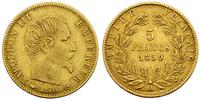 5 franków 1859/A, złoto 1.59 g