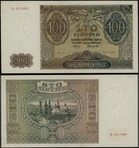 100 złotych 1.08.1941, seria A, numeracja 611166