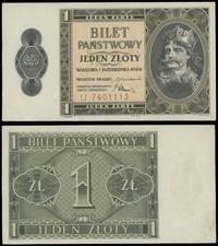 1 złoty 1.10.1938, seria IJ, numeracja 7601113, 