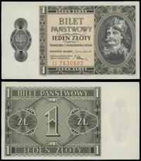 1 złoty 1.10.1938, seria IJ, numeracja 7630892, 