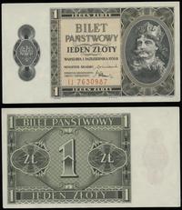 1 złoty 1.10.1938, seria IJ, numeracja 7630987, 
