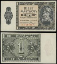 1 złoty 1.10.1938, seria IL, numeracja 8686687, 
