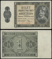 1 złoty 1.10.1938, seria IL, numeracja 8711608, 