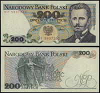 200 złotych 1.06.1986, seria DF, numeracja 59372