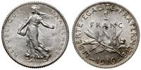 1 frank 1916, Paryż, srebro próby 835, 5.02 g, G
