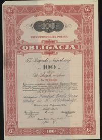 Rzeczpospolita Polska (1918–1939), obligacja 6% na 100 złotych w złocie, 2.01.1934