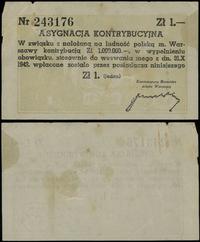 asygnata na 1 złoty 31.10.1942, numeracja 243176