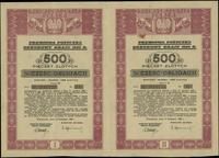 Polska powojenna (1944–1952), obligacja wartości 1.000 złotych = 2 x 500 złotych, 15.04.1946