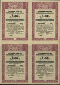 Polska powojenna (1944–1952), obligacja wartości 2.000 złotych = 4 x 500 złotych, 15.04.1946