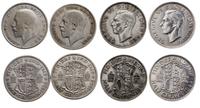 Wielka Brytania, zestaw: 4 x 1/2 korony, roczniki: 1928, 1929, 1941, 1944