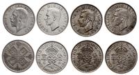 Wielka Brytania, zestaw: 1 x floren 1933, 1 x 2 szylingi 1940, 2 x 2 szylingi 1943