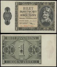 1 złoty 1.10.1938, seria IŁ, numeracja 9247144, 