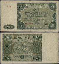 20 złotych 15.07.1947, seria D, numeracja 165085