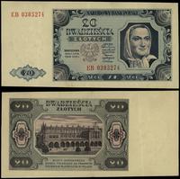 20 złotych 1.07.1948, seria EB, numeracja 038527