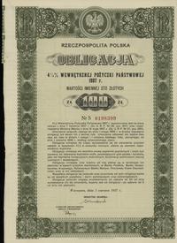 Rzeczpospolita Polska (1918–1939), 4 1/2 % wewnętrznej pożyczki państwowej na 100 złotych, 1.06.1937