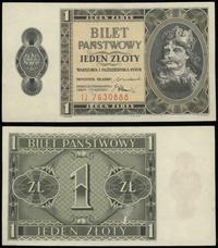 1 złoty 1.10.1938, seria IJ, numeracja 7630888, 