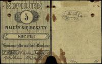 bon na 5 kopiejek 1863, numeracja 135, litera K,