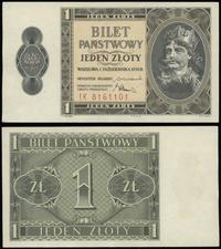 1 złoty 1.10.1938, seria IK, numeracja 8161101, 