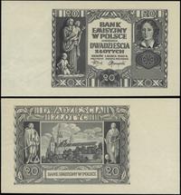 niedokończony druk 20 złotych 1.03.1940, bez ozn