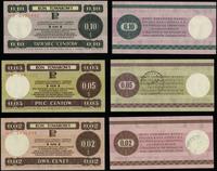 zestaw: bon na 2, 5, 10 centów 1.10.1979, razem 