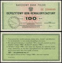 Polska, depozytowy bon rewaloryzacyjny na 100 złotych, 1982