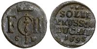 szeląg 1695 SD, Królewiec, patyna, Schrötter 849