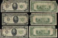 Stany Zjednoczone Ameryki (USA), zestaw: 3 x 20 dolarów i 2 x 50 dolarów, lata 1928 i 1934