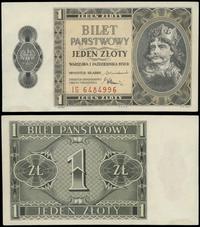1 złoty 1.10.1938, seria IG, numeracja 6484996, 