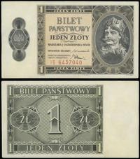 1 złoty 1.10.1938, seria IG, numeracja 6457040, 