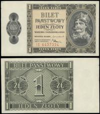 1 złoty 1.10.1938, seria IG, numeracja 6457324, 