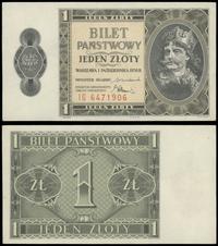 1 złoty 1.10.1938, seria IG, numeracja 6471906, 