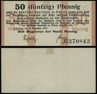 50 fenigów 9.12.1916, numeracja 370843, banknot 