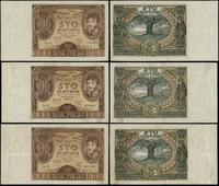 zestaw: 3 x 100 złotych 9.11.1934, serie BP, CN,