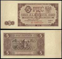 5 złotych 1.07.1948, seria AU, numeracja 5268229
