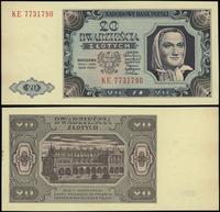 20 złotych 1.07.1948, seria KE, numeracja 773179