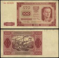 100 złotych 1.07.1948, seria GG, numeracja 59196