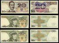 zestaw 3 banknotów 1982–1988, w zestawie: 20 zło