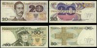 zestaw 2 banknotów 1982–1988, w zestawie: 20 zło