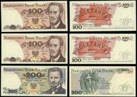 zestaw 3 banknotów 1.12.1988, nominały: 100 złot