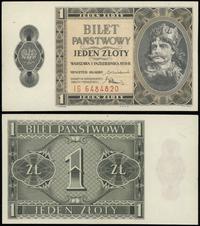 1 złoty 1.10.1938, seria IG, numeracja 6484820, 