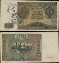 100 złotych 1.08.1941, banknot ze stemplem służb