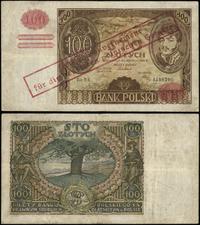 100 złotych 1939, prawidłowy nadruk na banknocie
