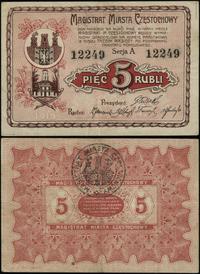 5 rubli 1915, seria A, numeracja 12249, złamane 