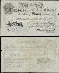 20 funtów 20.08.1932, seria M/46, numeracja 2162