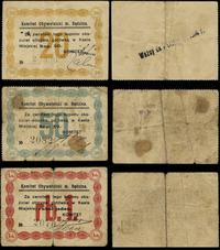 zestaw 3 bonów 1914, 20 i 50 kopiejek oraz 1 rub